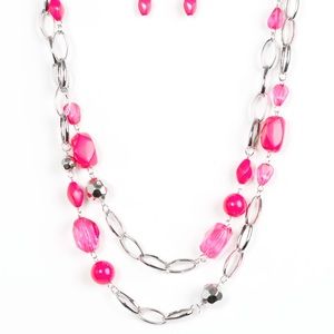 Pink necklace necklace set